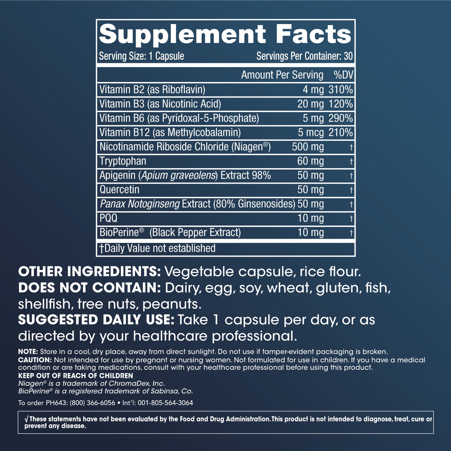 NAD Triple Boost™ Ultra 3-pack supplement facts