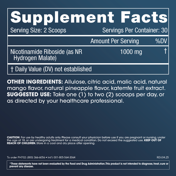 Nicotinamide Riboside Hydrogen Malate Powder Supplement Facts
