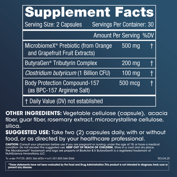 BPC-157 Ultra Probiotic supplement facts