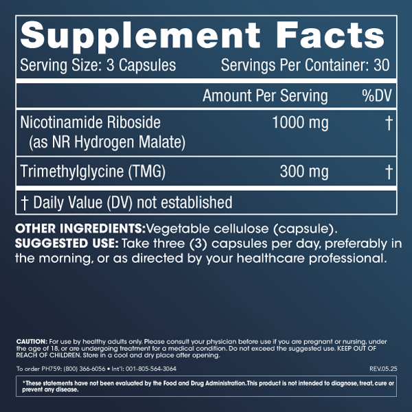 NR Pro 1000 90 capsules Supplement Facts Image