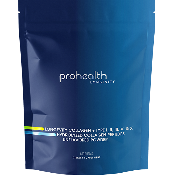 Longevity Collagen + TYPE I, II, III, V, & X Hydrolyzed Collagen Peptides Unflavored Powder Product Image