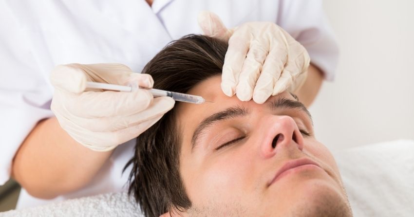 man getting botox; study finds botox injections may fight depression 