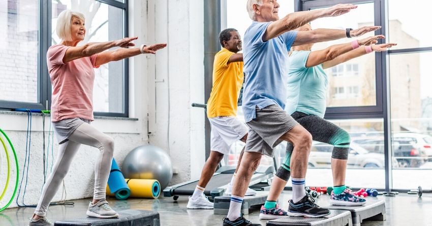 seniors exercising, physical activity