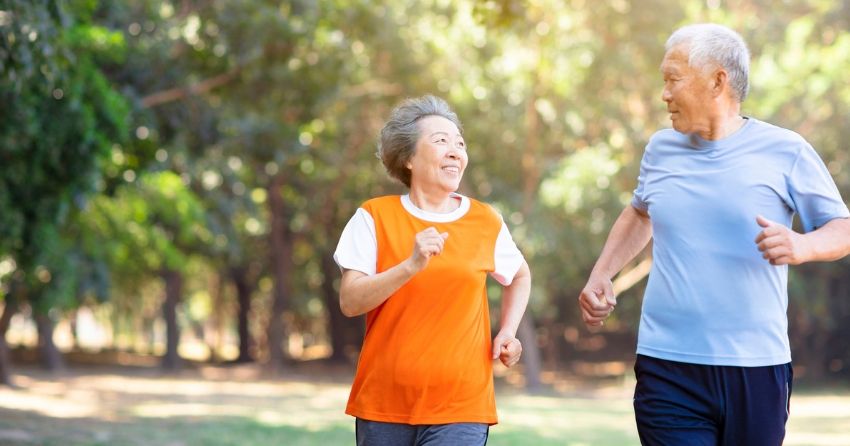 older adults jogging in the park