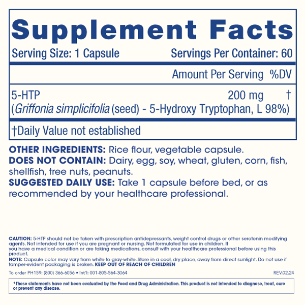 
                  
                    5-HTP Extra Strength Supplement Facts Image
                  
                
