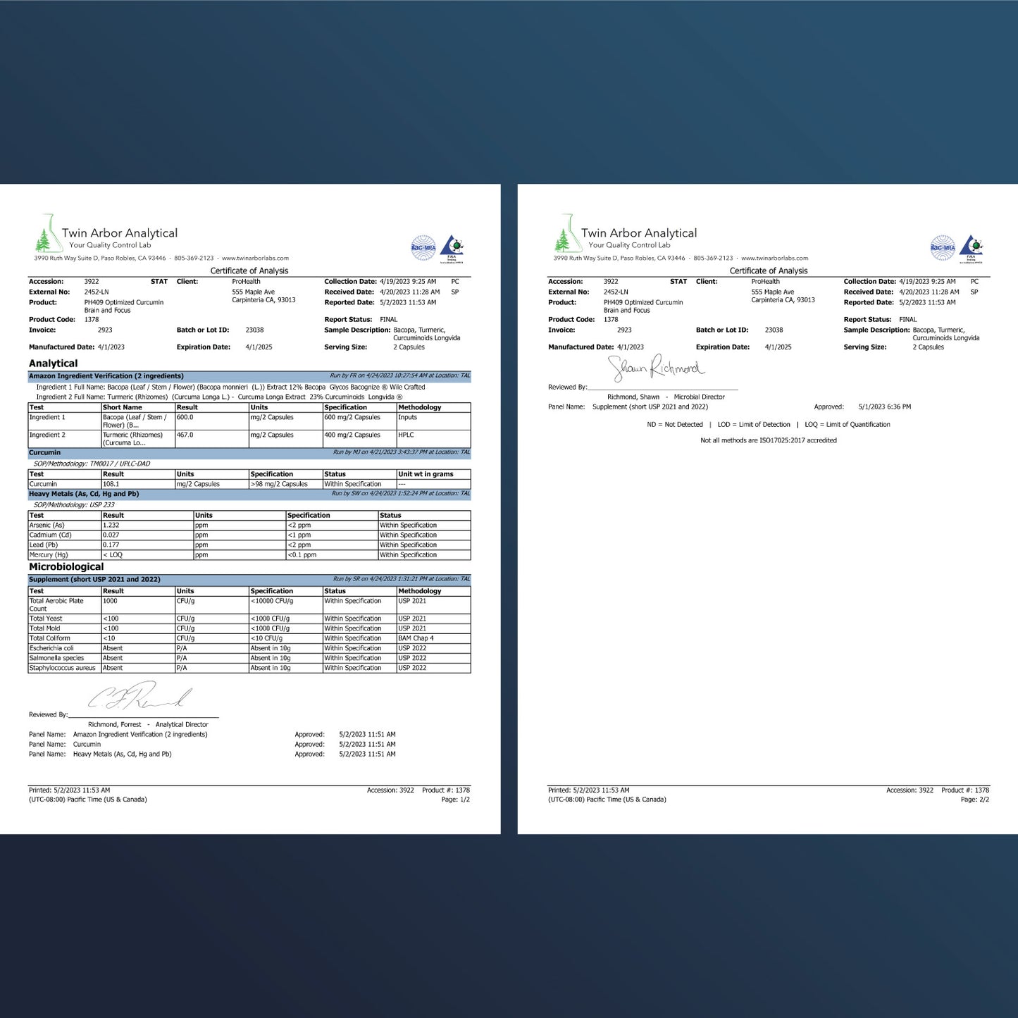 
                  
                    Optimized Curcumin for Brain and Focus 60 capsules Certificate of Analysis
                  
                