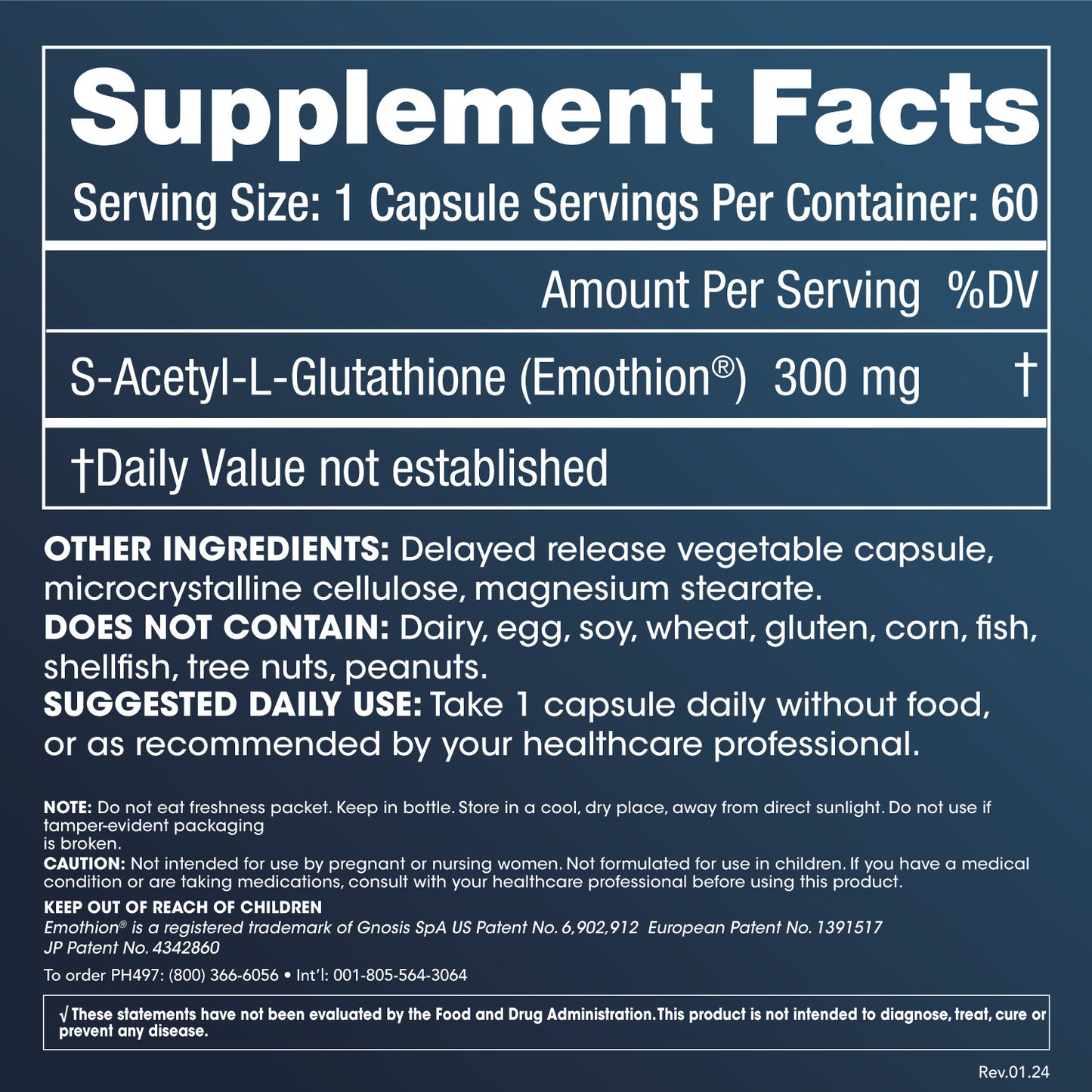 
                  
                    S-Acetyl Glutation Supplement Fakta och etikettinformation
                  
                
