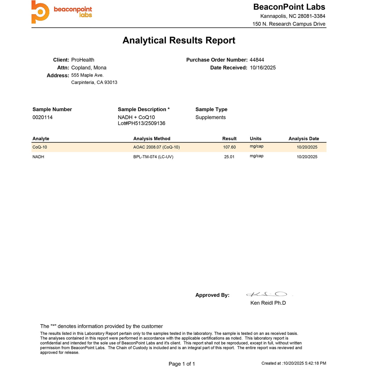 
                  
                    NADH + CoQ10 Certificate of Analysis
                  
                