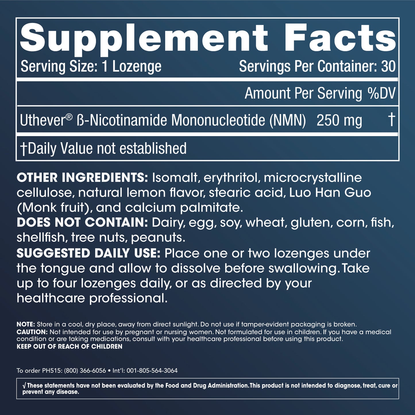 
                  
                    NMN Pro™ Lozenges Supplement Facts and Label Information
                  
                
