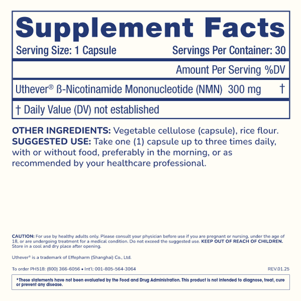 
                  
                    NMN Pro 300 Supplement Facts and Label Information
                  
                