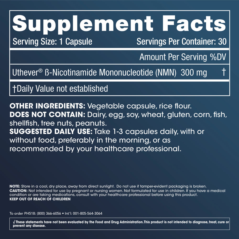 NMN Pro 300 Supplement Facts and Label Information