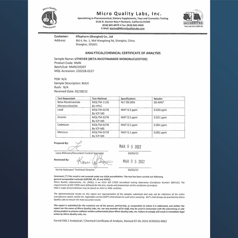 
                  
                    NMN Pro™ Powder - Uthever® NMN, 1 kilo
                  
                
