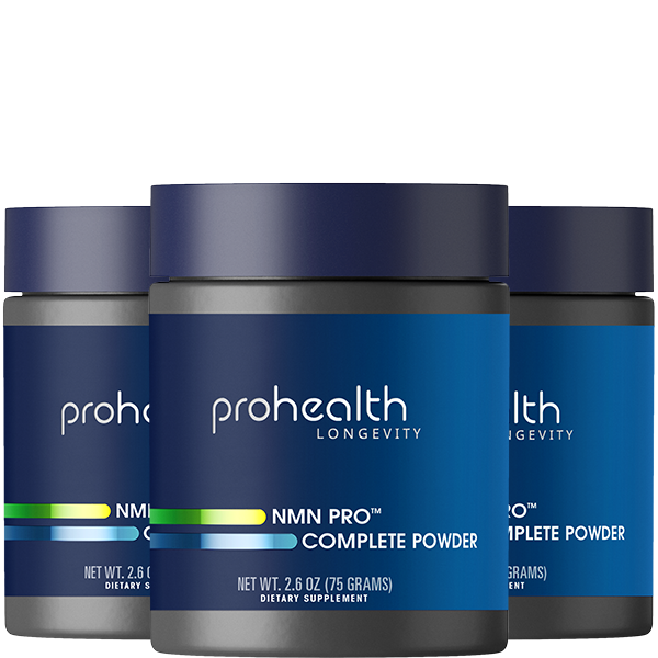 NMN Pro™ Complete NMN, Trans-Resveratrol, TMG 75 grams 3-Pack Product Image