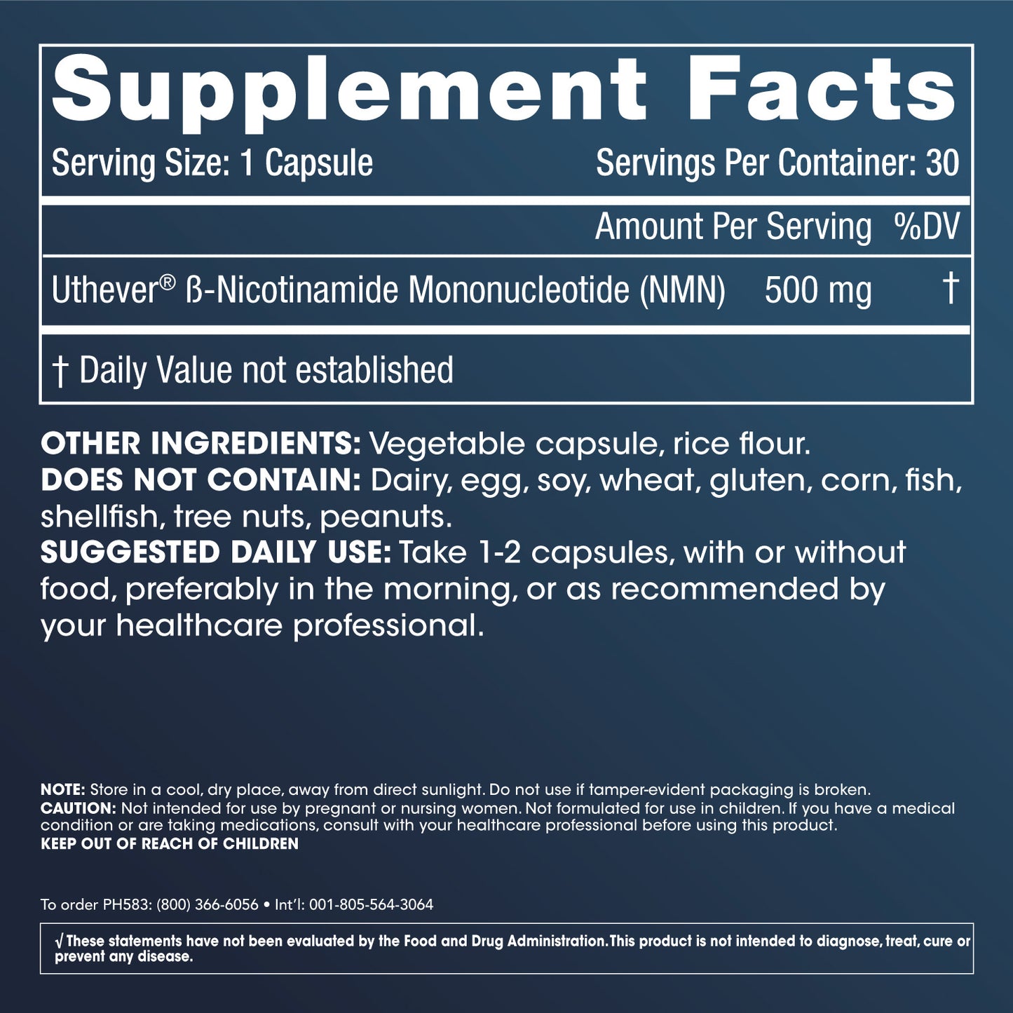 
                  
                    NMN Pro 500 Supplement Facts and Label Information
                  
                