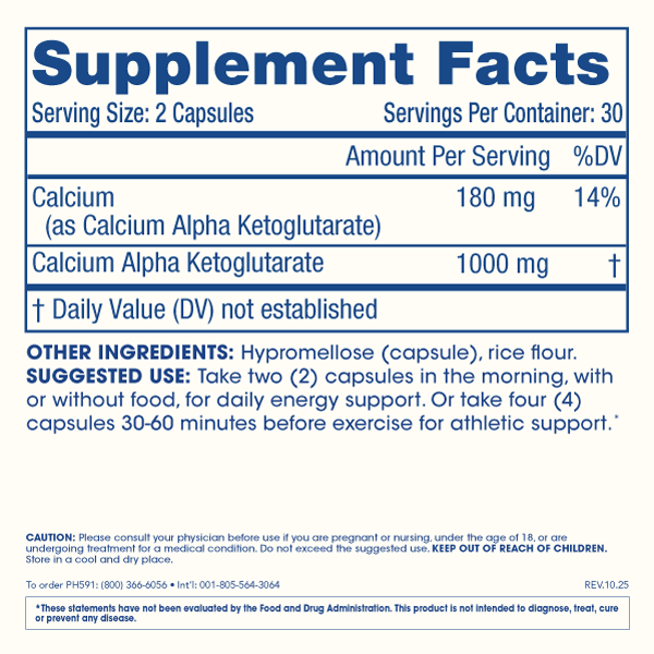 
                  
                    Calcium AKG Longevity Supplement Facts and Label Information
                  
                