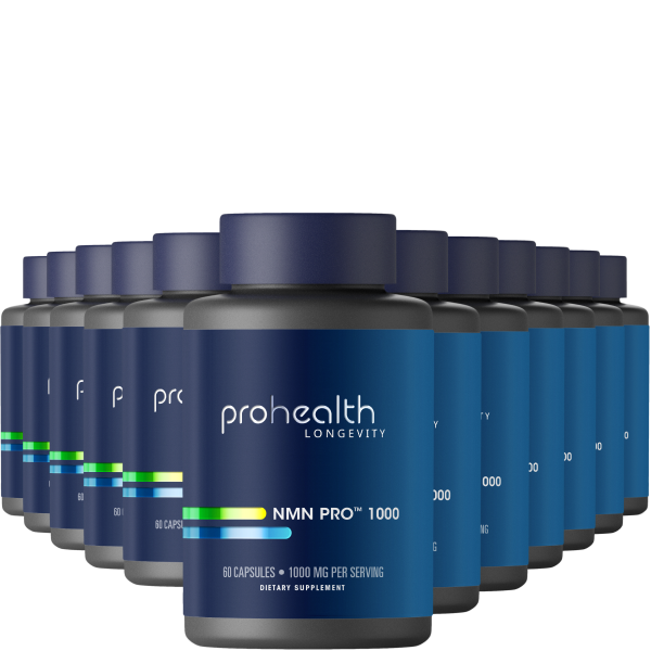 NMN Pro 1000™ 1000 mg per serving, 60 capsules 12-Pack Product Image