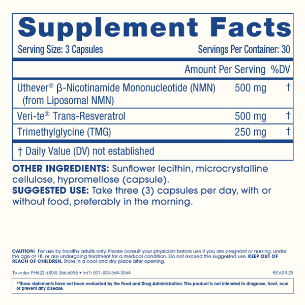 Liposomal NMN Pro Complete Supplement Facts and Label Information