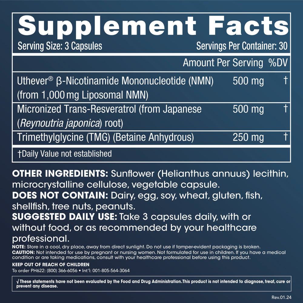 
                  
                    Liposomal NMN Pro Complete Supplement Facts and Label Information
                  
                