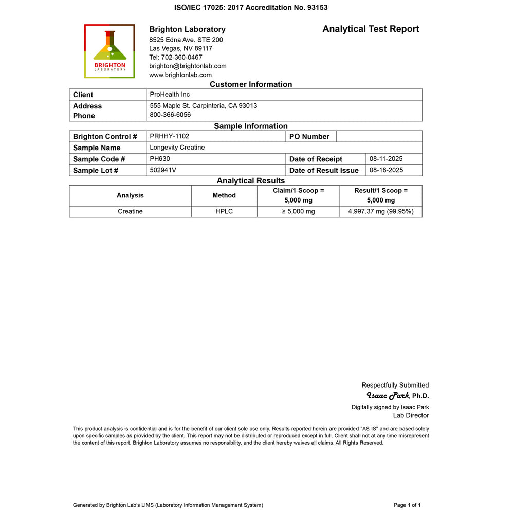 
                  
                    Longevity Creatine certificate of analysis
                  
                