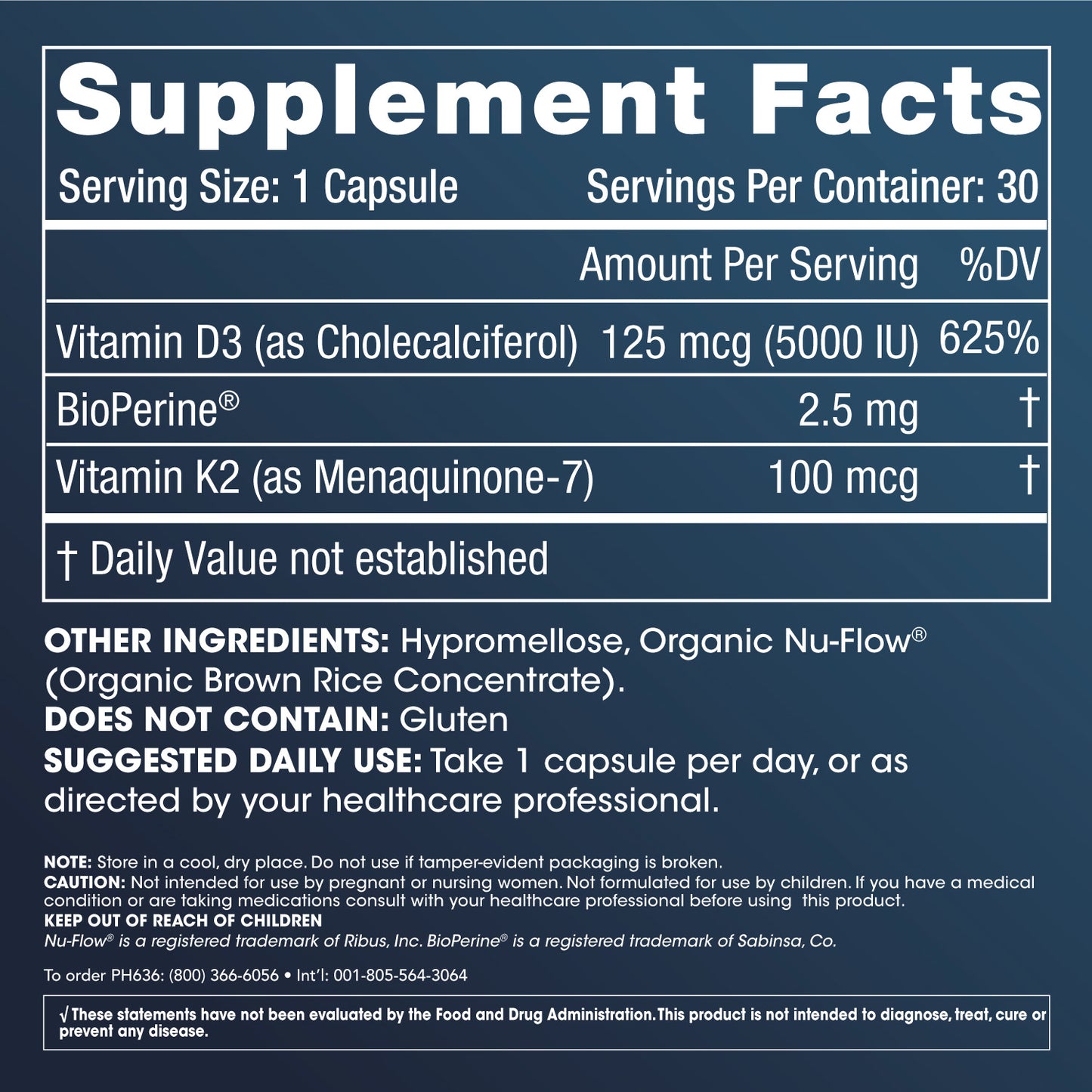 
                  
                    Vitamin D3 + K2 - 30 capsules
                  
                
