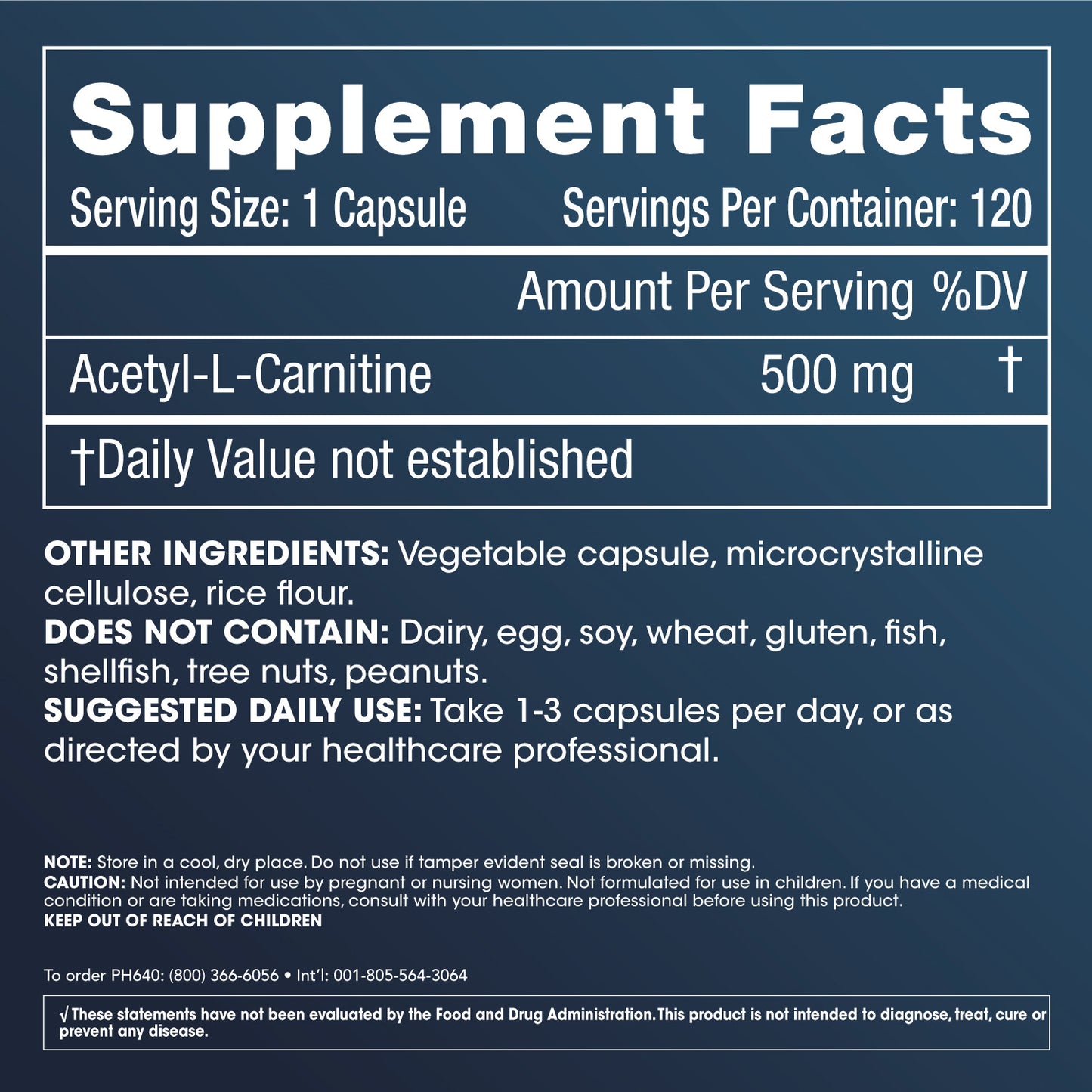 
                  
                    Acetyl-L-Carnitine Supplement Facts and Label Information
                  
                