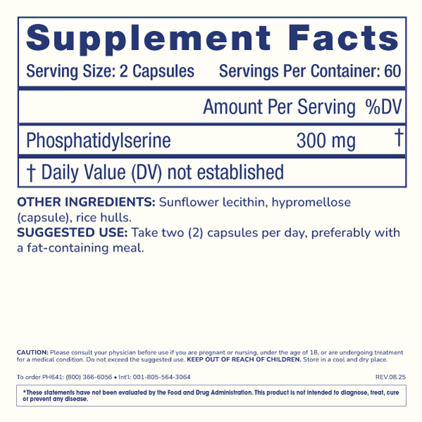 
                  
                    Phosphatidylserine Supplement Facts and Label Information
                  
                