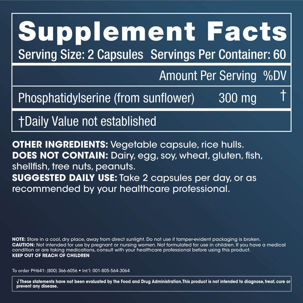 
                  
                    Phosphatidylserine Supplement Facts and Label Information
                  
                