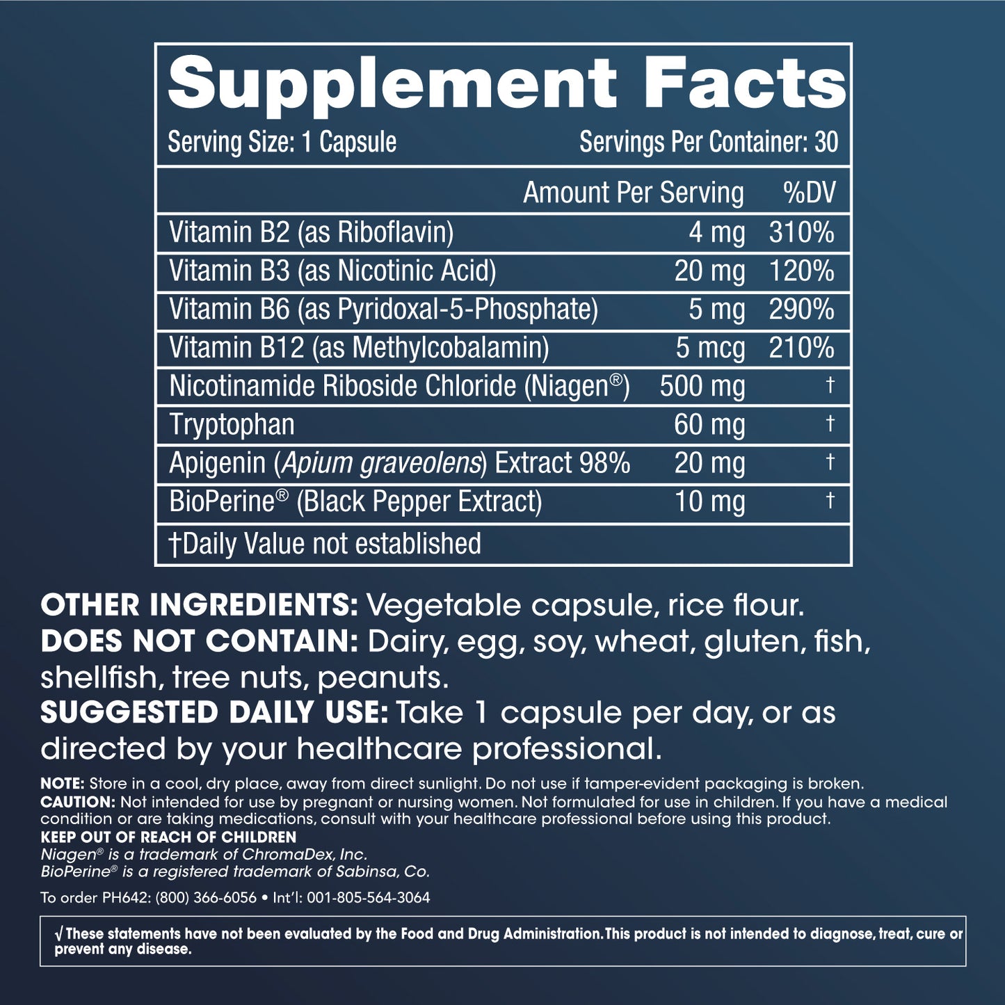 
                  
                    Faits et informations sur l'étiquette du supplément NAD Triple Boost
                  
                