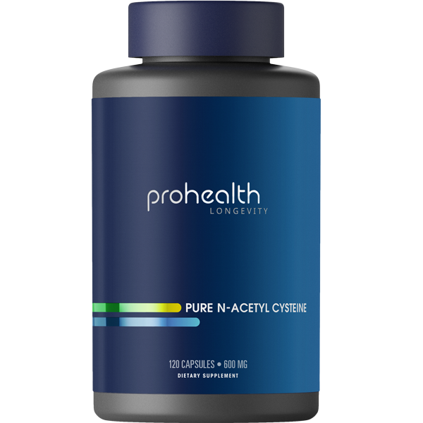 Pure N-Acetyl Cysteine - 600 mg, 120 capsules | ProHealth.com Pure N-Acetyl Cysteine - 600 mg, 120 capsules | ProHealth.com