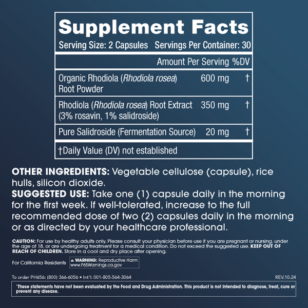 Full Spectrum Rhodiola - 60 capsules | ProHealth.com
