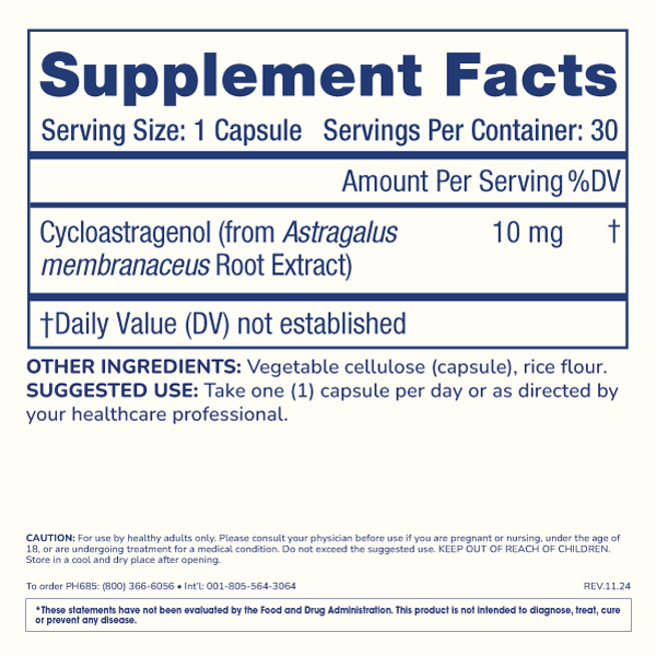 
                  
                    Cycloastragenol Supplement Facts and Product Information
                  
                