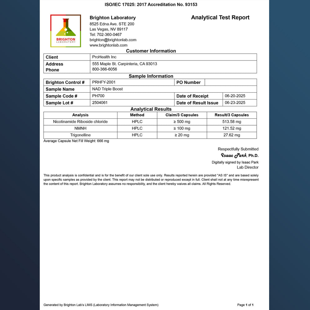 
                  
                    NAD Triple Boost Certificate of Analysis
                  
                
