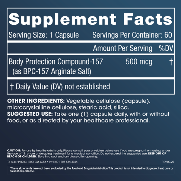 BPC-157 Supplement Facts