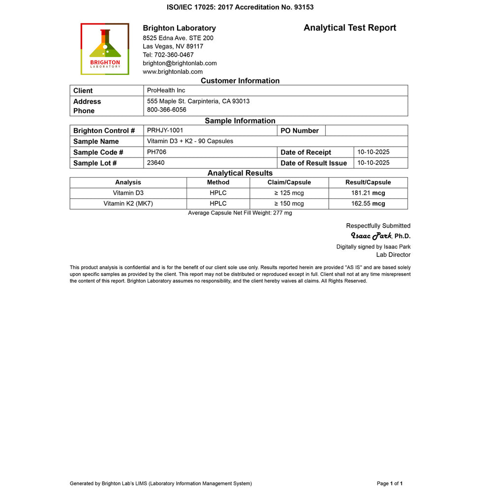 
                  
                    Vitamin D3 + K2 Certificate of Analysis
                  
                