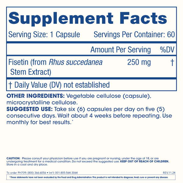 
                  
                    Pure Fisetin Supplement Facts
                  
                