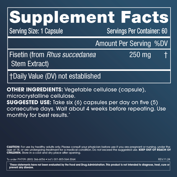 
                  
                    Pure Fisetin Supplement Facts
                  
                