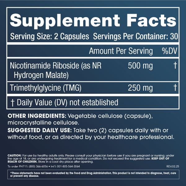 
                  
                    Nicotinamide Riboside Pro 500 Supplement Facts
                  
                