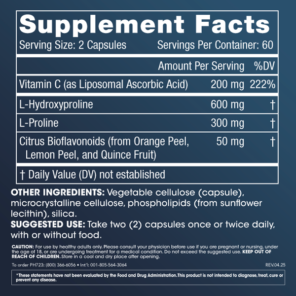 
                  
                     Pro Collagen Activator Supplement Facts Image
                  
                