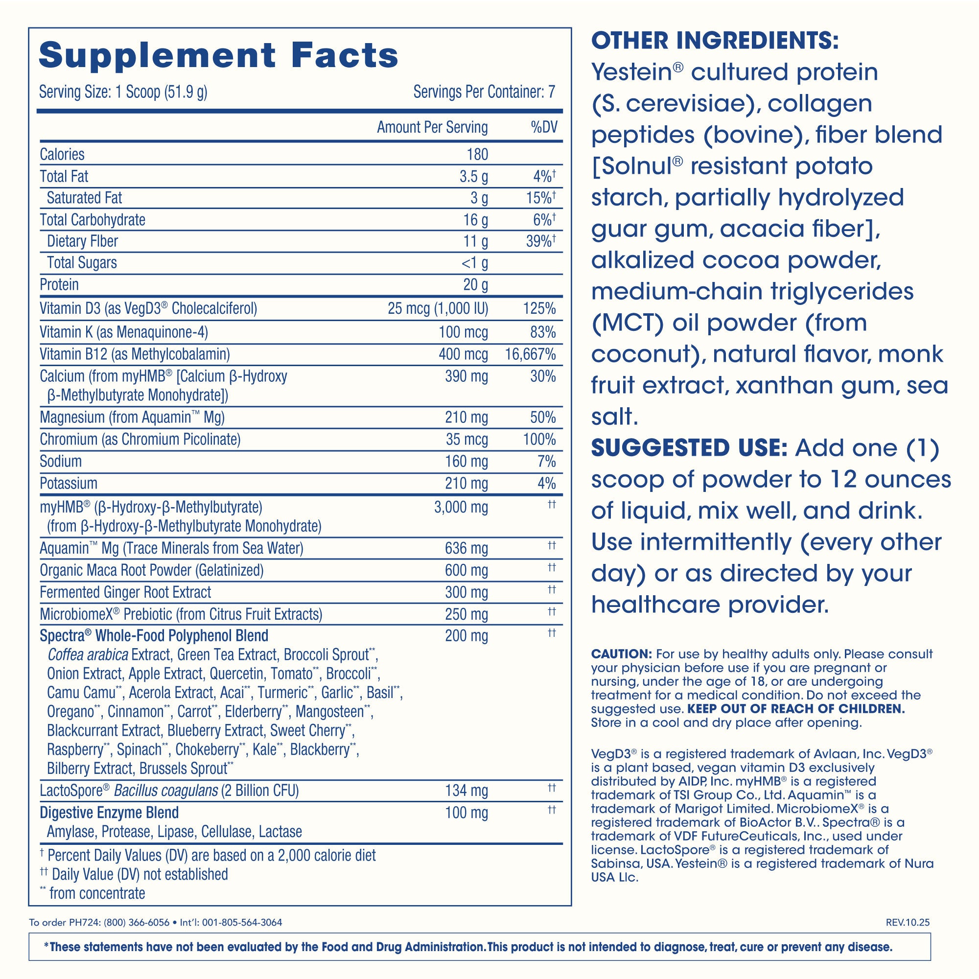 Ultimate GLP-1 Support Powder supplement facts image