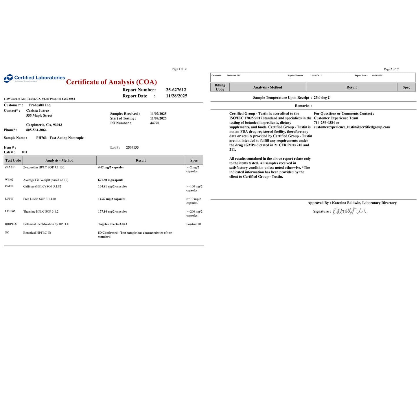 
                  
                    Fast Acting Nootropic certificaate of analysis
                  
                