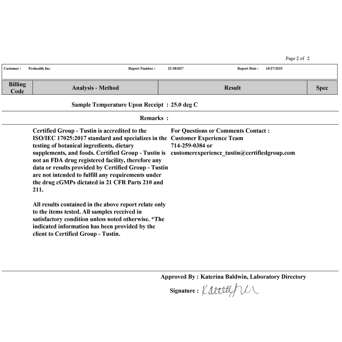 
                  
                    Glutathione Triple Boost Certificate of Analysis page 2
                  
                