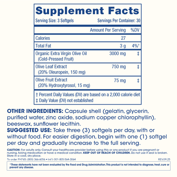 
                  
                    Ultimate Olive Oil+ Supplement Facts and Label
                  
                