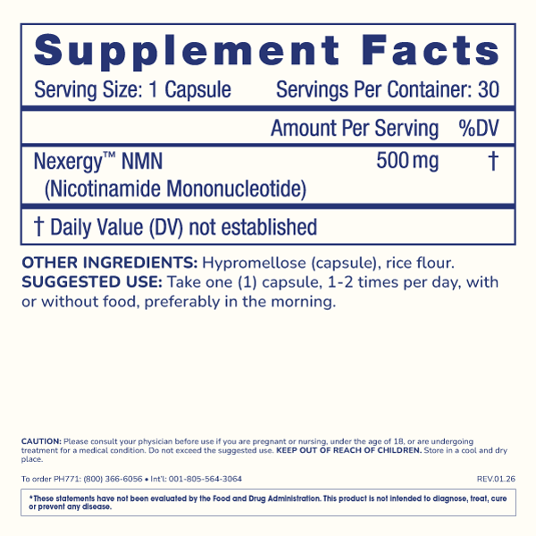 
                  
                    NMN 500 Product Information and Supplement Facts Image
                  
                