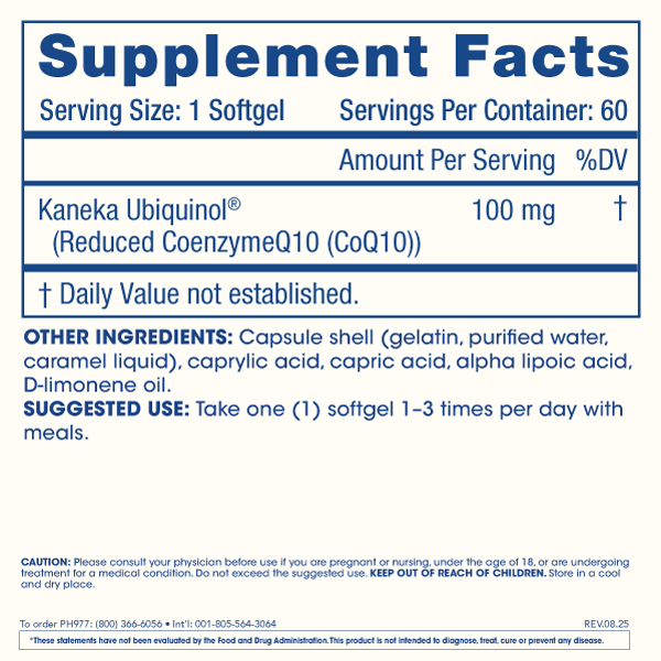 
                  
                    Ubiquinol CoQ-10 Supplement Facts and Label Information
                  
                