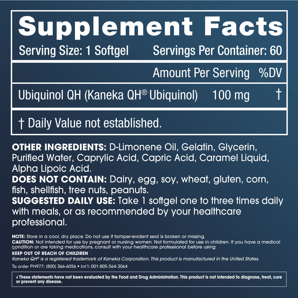 
                  
                    Ubiquinol CoQ-10 Supplement Facts and Label Information
                  
                