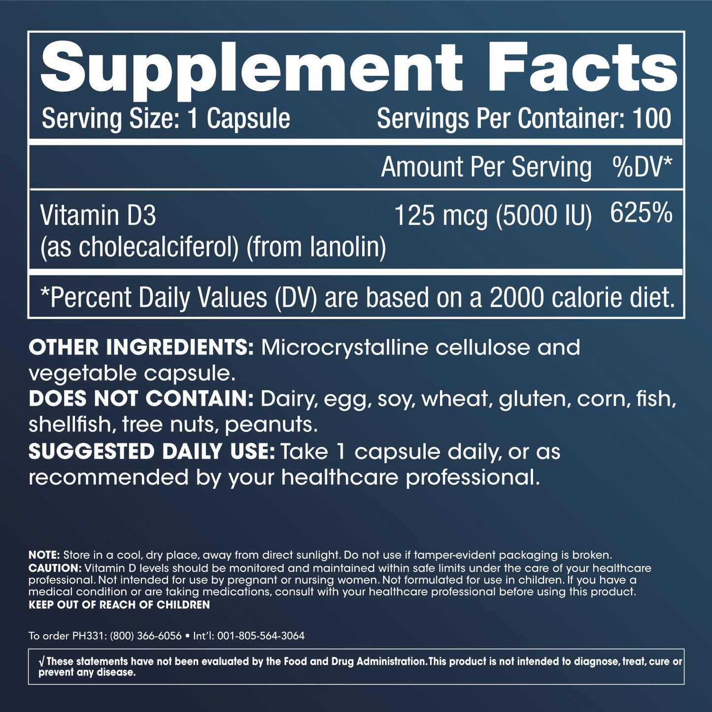 
                  
                    Vitamin D3 Supplement Facts and Label Information
                  
                