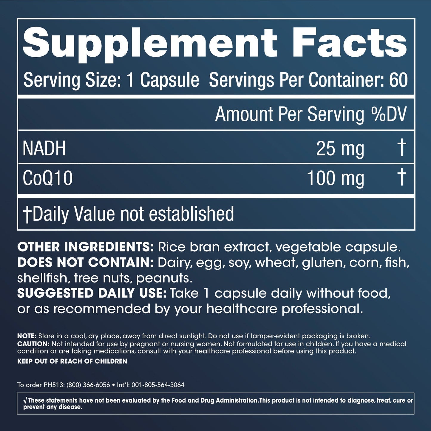 
                  
                    NADH + CoQ10 Supplement Facts and Label Information
                  
                