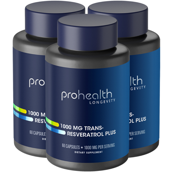 Trans-Resveratrol Plus - 1000 mg per serving, 60 capsules - 3 Pack