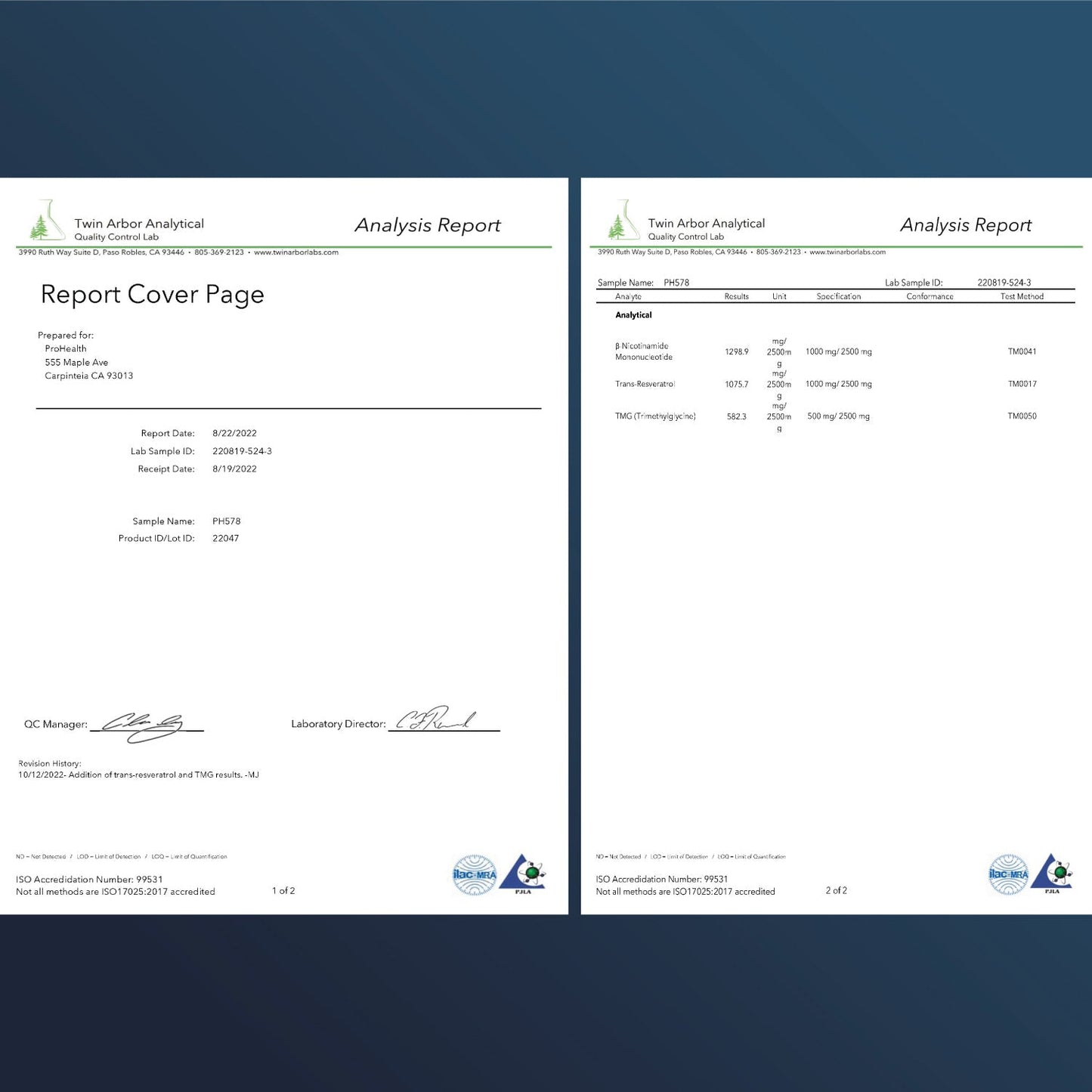 
                  
                    NMN Pro™ Complete Certificate of Analysis
                  
                