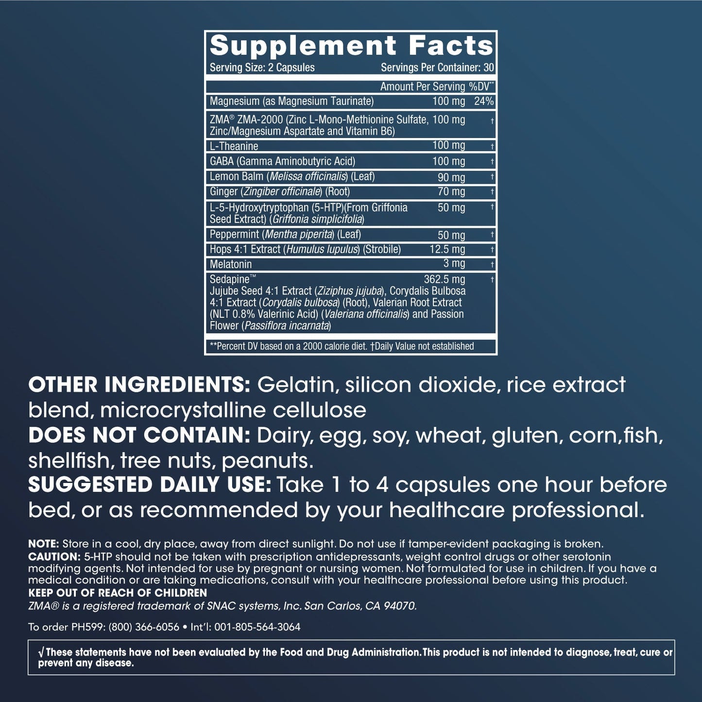 
                  
                    Sleep Longevity with Sedapine™ Supplement Facts and Label Information
                  
                
